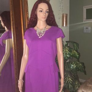 Purple dress.